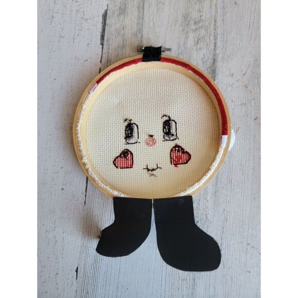 Santa Claus cross stitch face heart Santa hat ornament Xmas figure - Picture 4 of 6